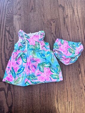 **SOLD** Lily Pulitzer “Totally Blossom” Baby Shift Dress with Matching Bloomers